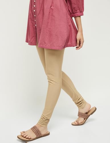 Max Women's Mid Rise Regular Fit Cotton Churidar (NOOSKC21GOGOLD_Gold_XL_Gold_XL)