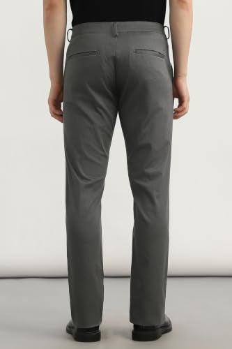 Men Grey Solid Casual Trousers