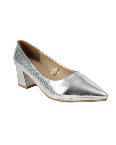 Carlton London Women Fashion Shoes,Silver,UK-6