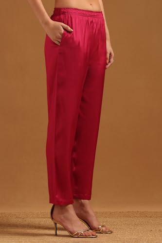 Soch Womens Onion Pink Dola Silk Zari Woven Suit Set With Sequin Details