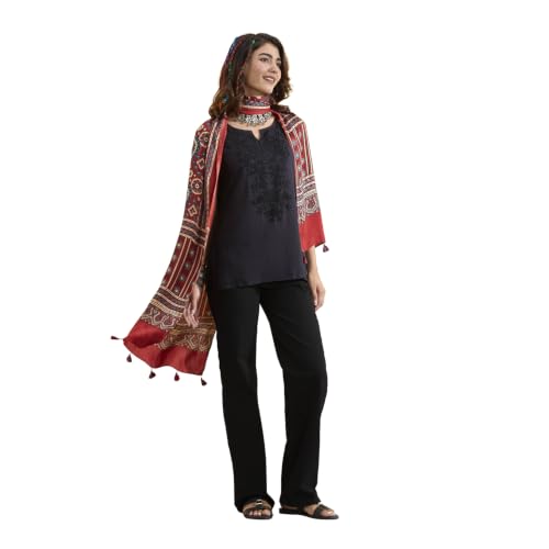 BIBA Ajrakh Modal Silk Casual Dupatta