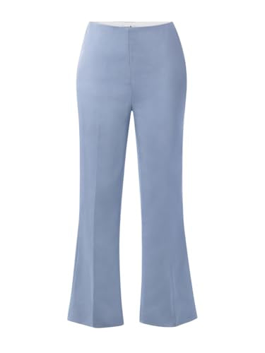 ONLY Women's Solid Flared Mid-Rise Blue Pants