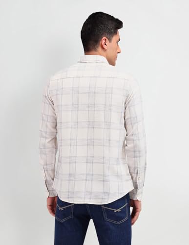U.S. POLO ASSN. DENIM CO. Slim Fit Dobby Shirt (UDSHT1340_Ivory_46)