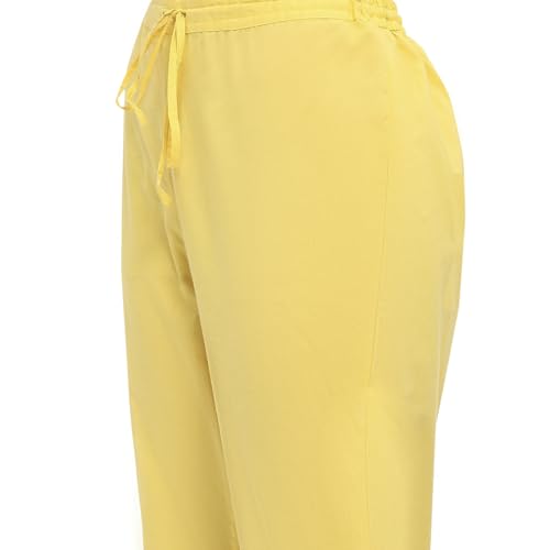 BIBA Women's Yellow Polyester Straight Kurta Sets_42