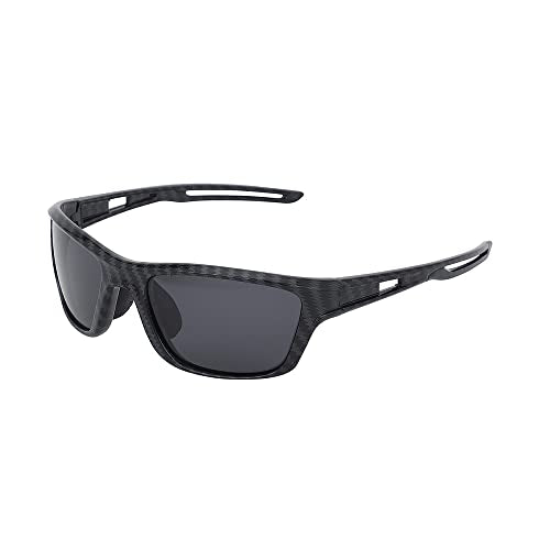 Carlton London-Premium-Men's-Black Toned Polarised and UV Protected Lens Sports Sunglasses