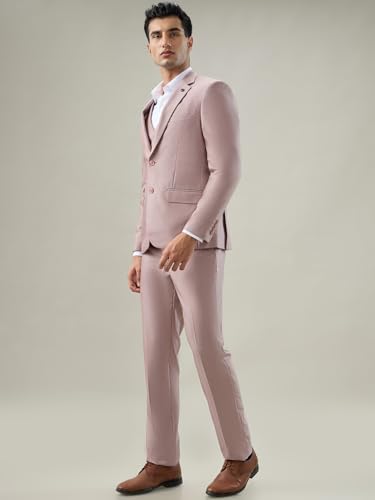 Raymond Red Structure Pattern Men Suit