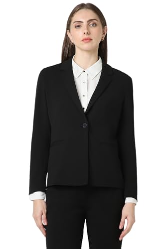 Van Heusen Women's Regular fit Blazer VWKZFRGB058363_Black