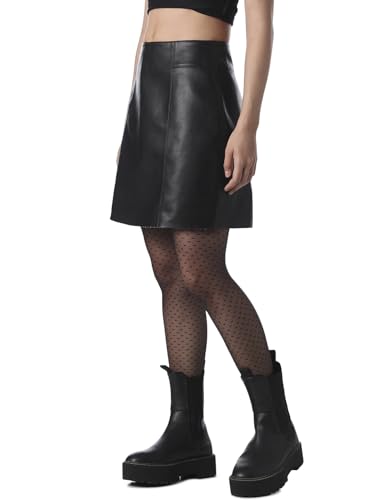 ONLY Women's Solid Flared High-Rise Black Skirt