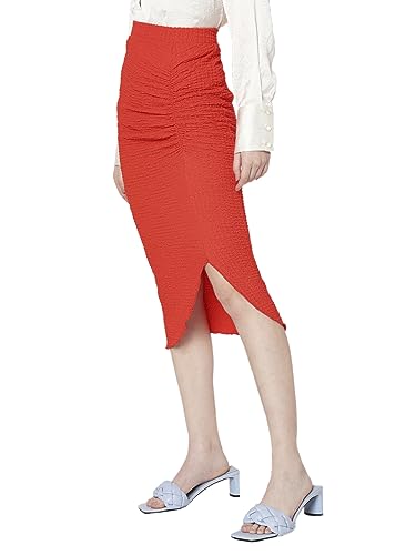 Vero Moda Polyester Blend Western Skirt Orange