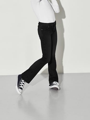 Only Girl Flared Fit Jeans KOGROYAL Medium Waist Flared Jeans, black denim, 152