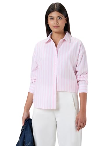 Pepe Jeans Pink Striped Women Long Sleeves Shirt