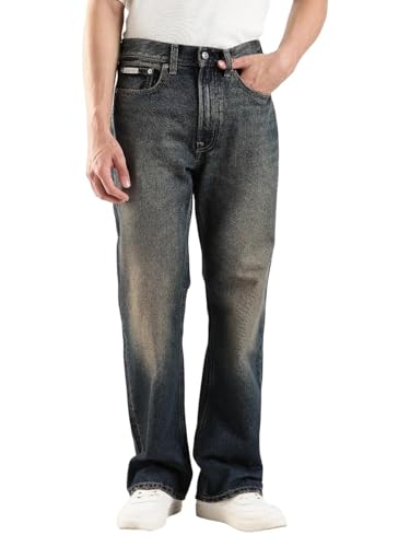 Mid-Wash Flared Fit Mid Rise Jeans