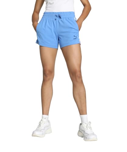 PUMA Women, Classics Graphic T7 Shorts, Blue Skies, XL, (68383118)
