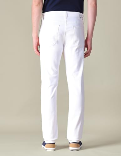 U.S. Polo Assn. Denim Co. Men's Brandon Slim Tapered Fit White Jeans (UDJENO3024_White_38)