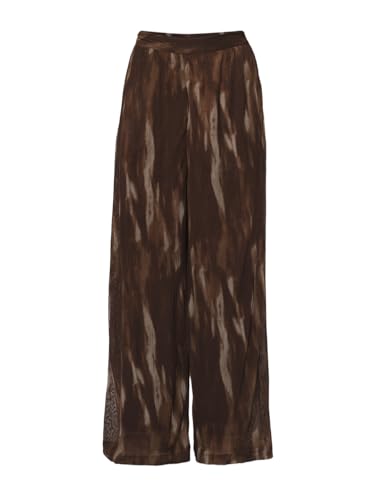 ONLY Women's Abstract Print Regular Fit High-Rise Brown Pants