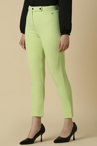 Allen Solly Women Green Regular Fit Solid Formal Trousers