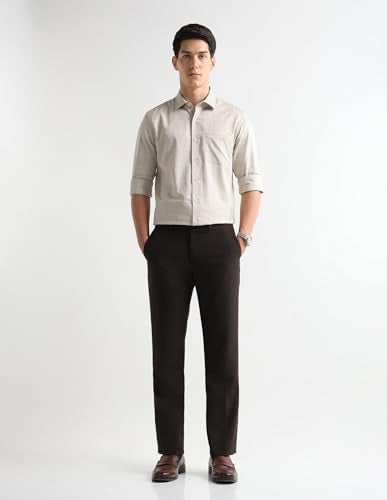 Arrow Men's Regular Pants (ARAKTR2028_Dark Brown