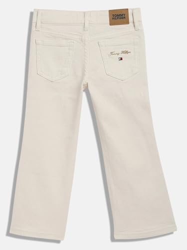 Girls Solid Straight-Fit Cotton Jeans Beige