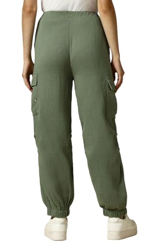 Allen Solly Women's Regular Track Pants (AHJGARGH082880_Olive