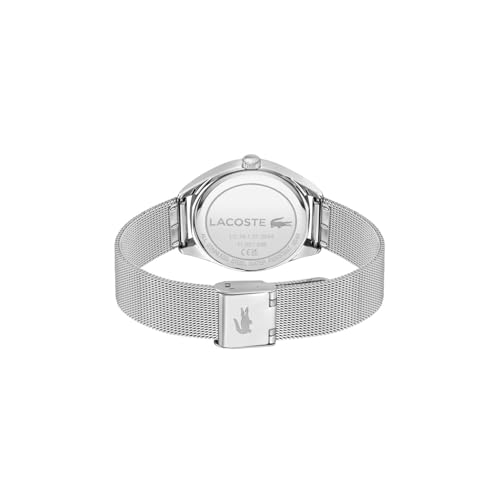 Lacoste Atena Qtz Multifunction Blue Round Dial Silver Mesh Bracelet Watch for Women- 2001497
