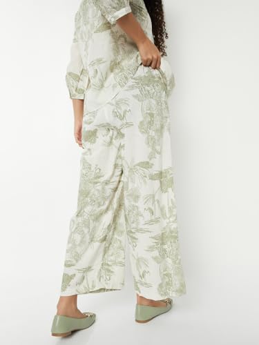 Max Women Printed Palazzos(White_M)