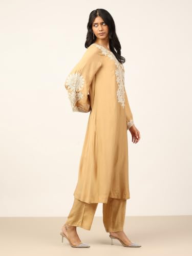 Ritu Kumar Beige Rozaa Full Sleeve Kurta With Pant