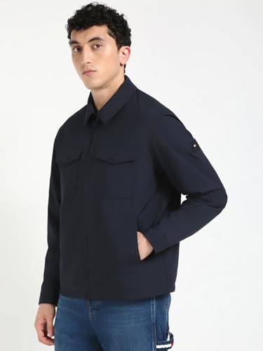 Tommy Hilfiger Men's A-Line Coat (S25HMWT325-M_Desert Sky