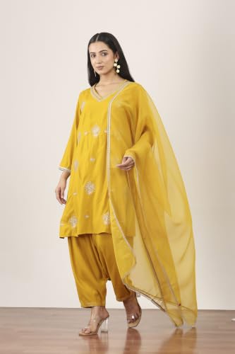Rangriti Viscose Polyester Printed Straight Festive Kurta With Salwar And Dupatta