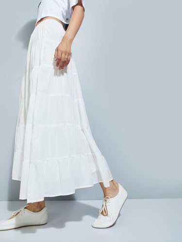Max Cotton Western Skirt Ivory