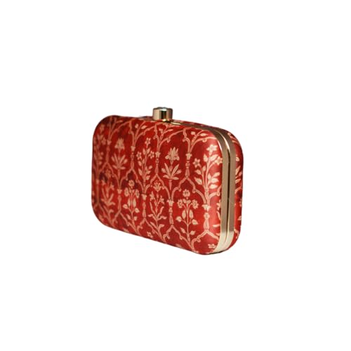 Artklim Red Floral Printed Clutch