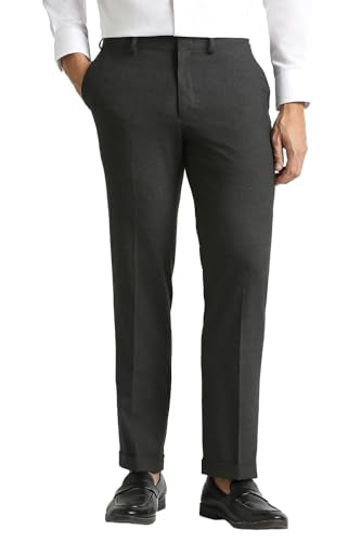 Men Black Solid Trousers