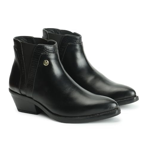 Elle Women's Fashionable Slip-On Boots Colour-Black, Size-UK 8