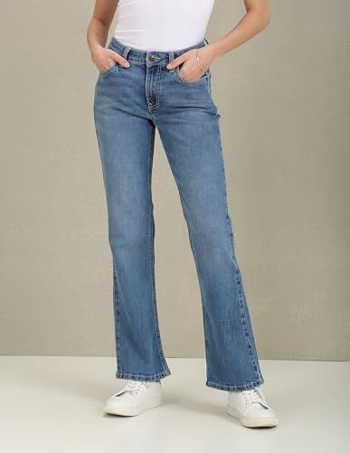 U.S. POLO ASSN. Women's Bootcut Fit Mid Rise Jeans (UWAW23JN031_Blue_32)