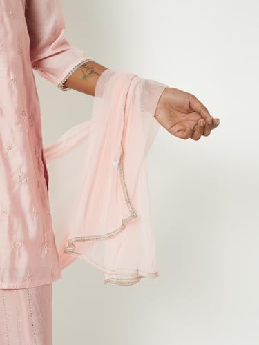 Max Women Embroidered Short Kurta Set(Pink_L)