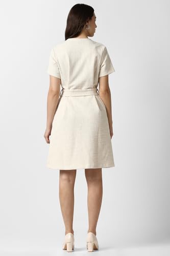 Women Beige Textured Formal Dress