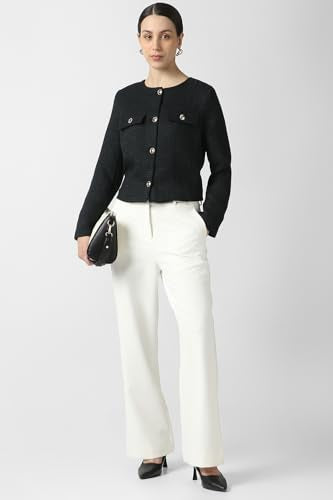 Women Black Textured Blazer