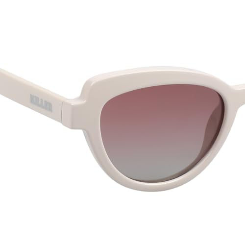 KILLER Women's Sunglass, Cat-Eye Shaped Acetate Frame Polarized Lens Sunglasses Case For Women, Girls, Gradient Lens Sunglasses, Frame Color - Beige, Lens - Brown