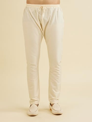 Manyavar Men's Satin Self Design Kurta Set (Purple,XXL)