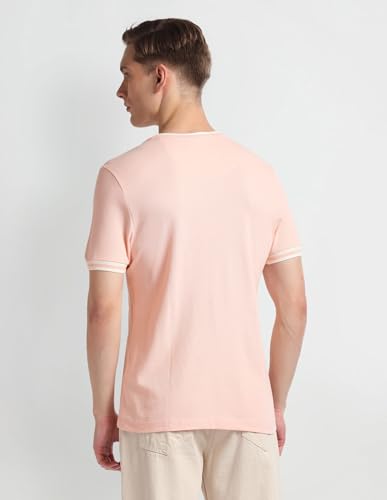 U.S. POLO ASSN. Mens Graphic Round Neck HS T-Shirts (UDTSHS0740_Pink_XL)