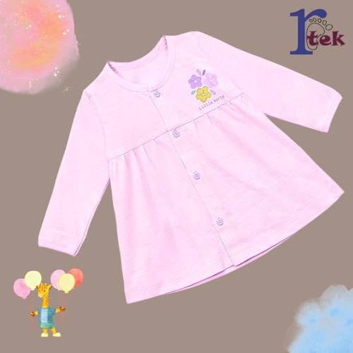 REVOLTEK Baby Boys & Girls Full Sleeves Cotton T-Shirt Top with Pants Set | Front Open Round Neck Outfit | Soft Printed Clothes for Infants
