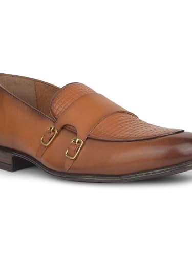 Hush Puppies Men's Casual Leather Monk Shoes Tan (6 UK)