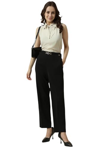 Allen Solly Women's Regular Casual Pants (AHTFWRGFG77416_Black