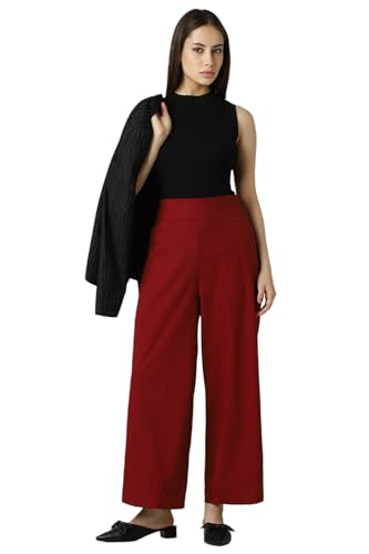 Van Heusen Women's Regular Casual Pants (VWTFCRGPO63489_Maroon