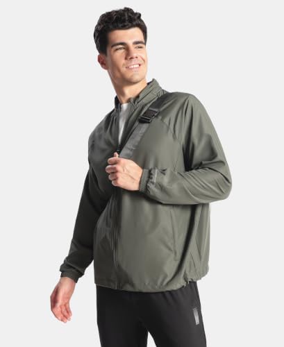 Jockey MV40 Men Microfiber Water Resistant Convertible Hoodie Jacket_T Green_M