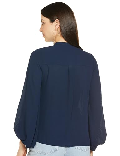 AND Women's Regular Fit Tunic Shirt (SS19RAS021TPLM_Navy S)