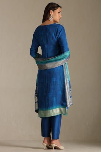 Soch Women's Organza Salwar Suit Set (EWA5CD22244_Blue