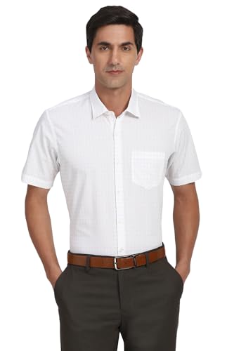 Peter England Men's Regular Fit Shirt (PESHWNUBY18255_White