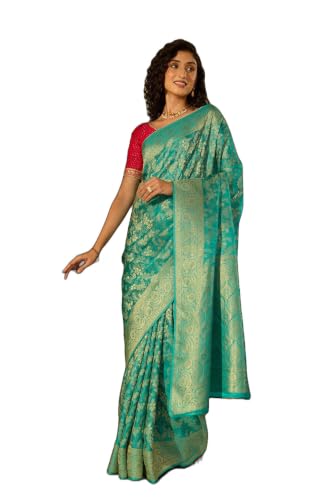 Blue Woven Viscose Tissue SareeWith Unstitched Blouse( SAPP02AE1671-Blue)