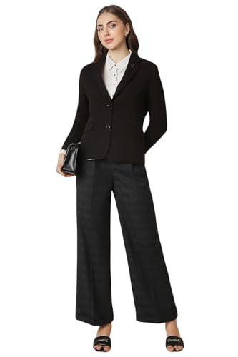 Allen Solly Women's Blazer (AHBZWRGFD14714_Black
