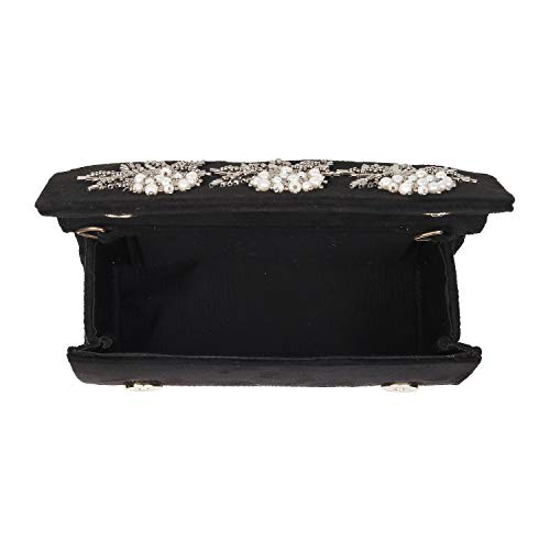Mochi Womens Synthetic Black Box Clutch (One Size)